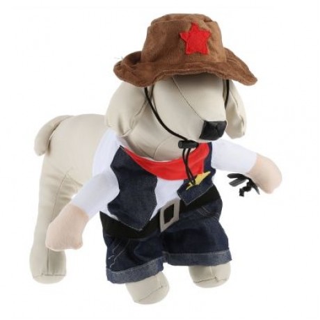 Funny Pet Dog Cat Halloween Costume Clothes (DENIM BLUE)