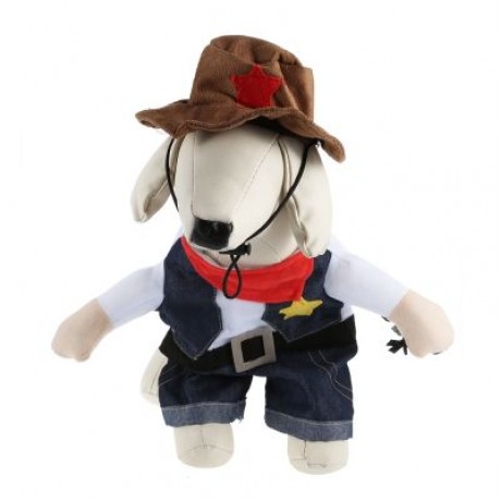 Funny Pet Dog Cat Halloween Costume Clothes (DENIM BLUE)