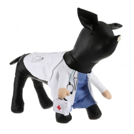 Funny Pet Dog Cat Halloween Costume Clothes (WHITE)