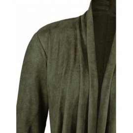 FAUX SUEDE PLUS SIZE LONG JACKET (ARMY GREEN)