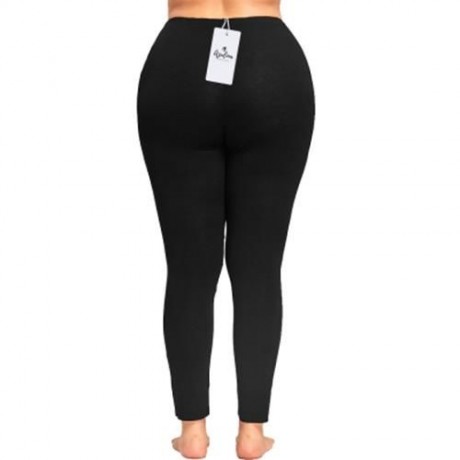 PLUS SIZE KNEE SLIT LEGGINGS (BLACK)