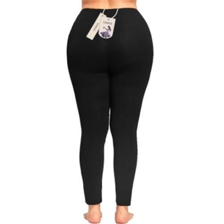 PLUS SIZE KNEE SLIT LEGGINGS (BLACK)