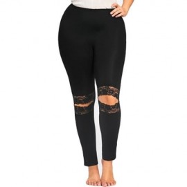 PLUS SIZE KNEE SLIT LEGGINGS (BLACK)