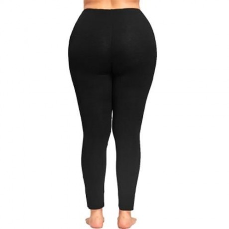 PLUS SIZE KNEE SLIT LEGGINGS (BLACK)