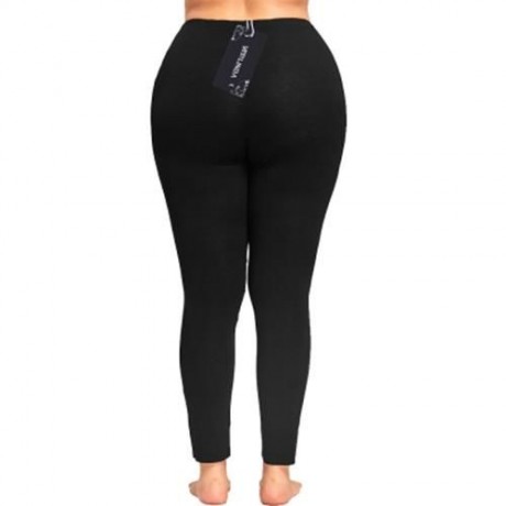 PLUS SIZE KNEE SLIT LEGGINGS (BLACK)