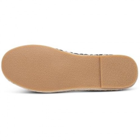 ROUND TOE RHINESTONE ESPADRILLES FLAT HEEL WOMEN SHOES (BLACK)