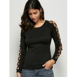 CUT OUT RAGLAN SLEEVE PLAIN T-SHIRT (BLACK)