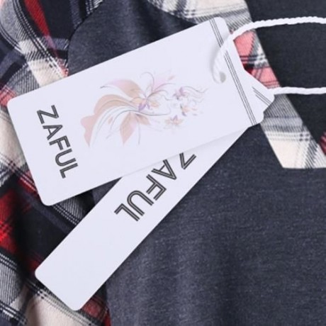 PLUS SIZE RAGLAN SLEEVE PLAID TOP (BLACK GREY)