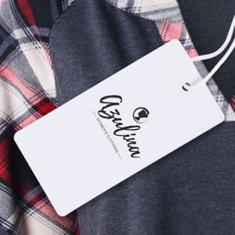 PLUS SIZE RAGLAN SLEEVE PLAID TOP (BLACK GREY)