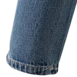VINTAGE FLORAL EMBROIDERY RIPPED WOMEN JEANS (DENIM BLUE)