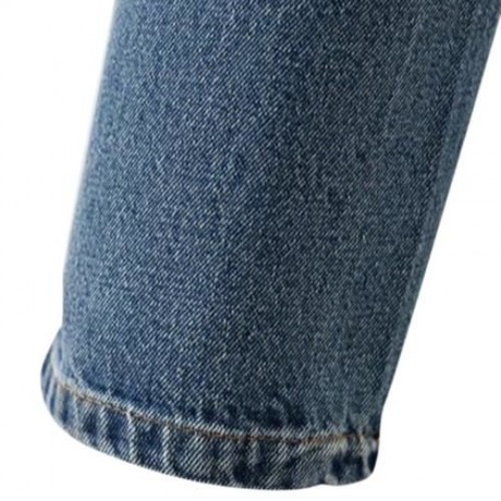 VINTAGE FLORAL EMBROIDERY RIPPED WOMEN JEANS (DENIM BLUE)