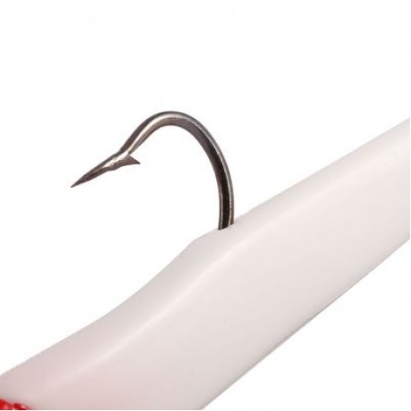 5pcs Lead Head Single Hook Bait Soft Fishing Lure (WHITE)