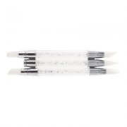 3pcs Rhinestone Handle Silicone Paint Pen Nail Tool (TRANSPARENT)