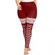 PLUS SIZE MONOCHROME LEGGINGS (RED)
