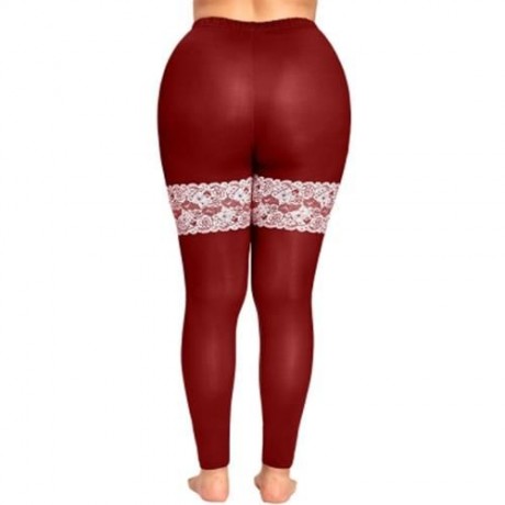 PLUS SIZE MONOCHROME LEGGINGS (RED)