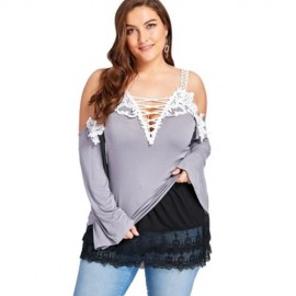 PLUS SIZE TIERED SHEER LACE EXTENDER SKIRT (BLACK)