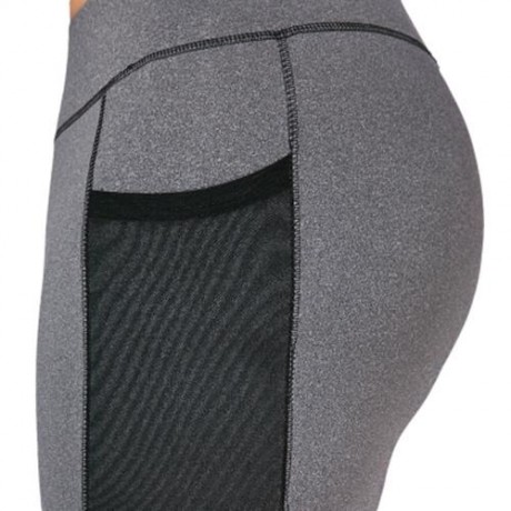 PLUS SIZE WIREFREE BRA AND MESH PANEL LEGGINGS (GRAY)