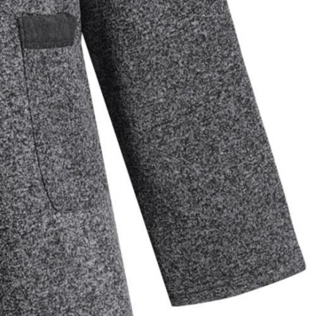 PLUS SIZE FLEECE OBLIQUE ZIPPER TURN DOWN HOODIE (GREY AND DARK GREY)