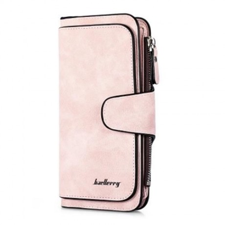 BAELLERRY WOMEN LONG WALLET PU LEATHER CLUTCH CARD HOLDER (LIGHT PINK)