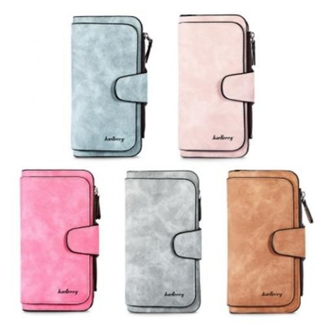 BAELLERRY WOMEN LONG WALLET PU LEATHER CLUTCH CARD HOLDER (LIGHT PINK)