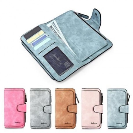 BAELLERRY WOMEN LONG WALLET PU LEATHER CLUTCH CARD HOLDER (LIGHT PINK)