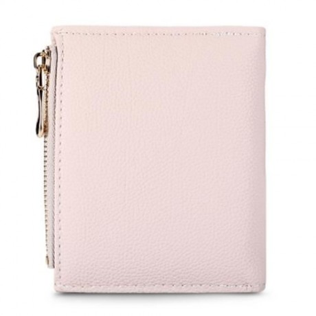 GUAPABIEN WOMEN ZIPPER PU LEATHER PURSE WALLET CARD HOLDER (LIGHT PINK)