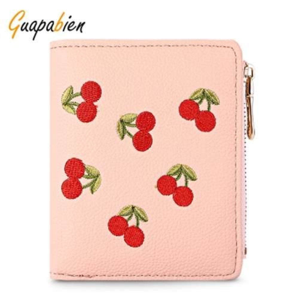 GUAPABIEN WOMEN ZIPPER PU LEATHER PURSE WALLET CARD HOLDER (DEEP PINK)