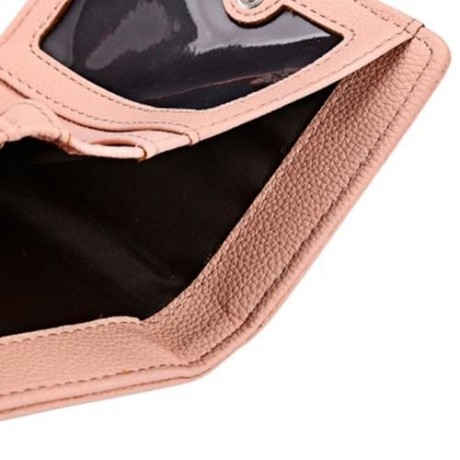 GUAPABIEN WOMEN ZIPPER PU LEATHER PURSE WALLET CARD HOLDER (DEEP PINK)