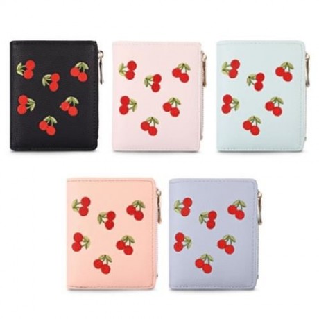 GUAPABIEN WOMEN ZIPPER PU LEATHER PURSE WALLET CARD HOLDER (DEEP PINK)