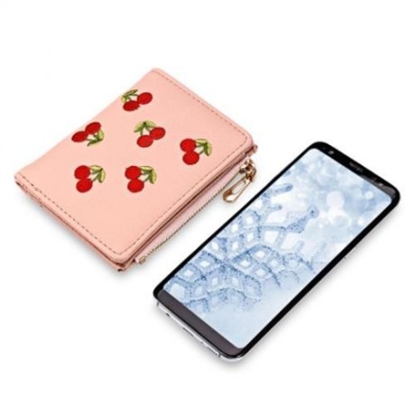 GUAPABIEN WOMEN ZIPPER PU LEATHER PURSE WALLET CARD HOLDER (DEEP PINK)