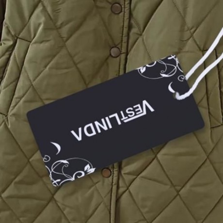 TRENDY ROUND COLLAR LONG SLEEVE POCKET WOMEN COAT (BLACK)