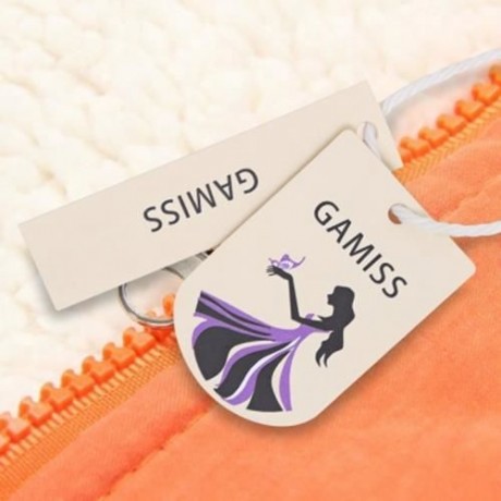 STYLISH HOODED LONG SLEEVE FLEECE PARKA WOMEN COAT (ORANGE)
