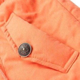 STYLISH HOODED LONG SLEEVE FLEECE PARKA WOMEN COAT (ORANGE)