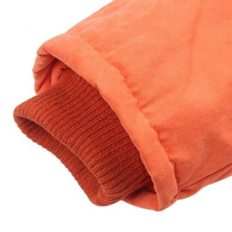 STYLISH HOODED LONG SLEEVE FLEECE PARKA WOMEN COAT (ORANGE)