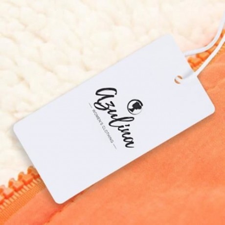 STYLISH HOODED LONG SLEEVE FLEECE PARKA WOMEN COAT (ORANGE)