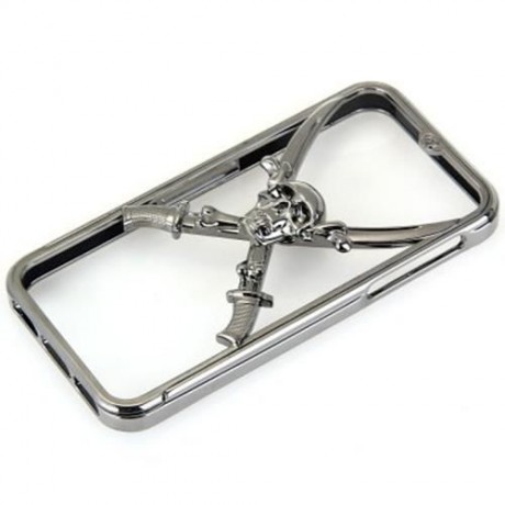 VICTORY 3D SKULL METAL BUMPER FRAME CASE WITH SAFEGUARD FILMS FOR APPLE IPHONE 5S 5 (TUNGS