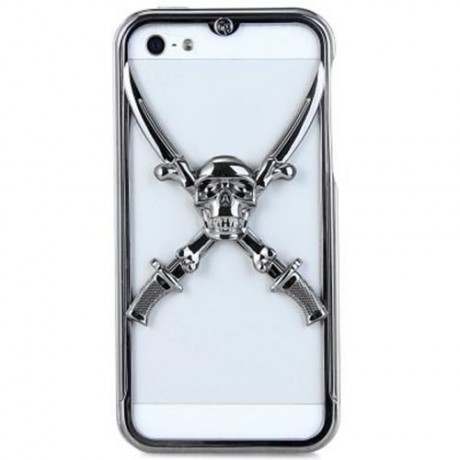 VICTORY 3D SKULL METAL BUMPER FRAME CASE WITH SAFEGUARD FILMS FOR APPLE IPHONE 5S 5 (TUNGS