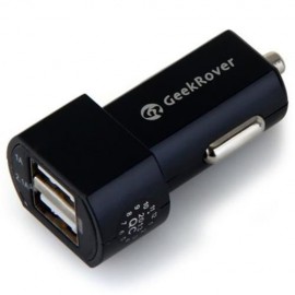 GEEKROVER DUAL USB OUTPUT MINI CAR CHARGER ADAPTER FOR IPHONE IPAD IPOD SMARTPHONES TABLET