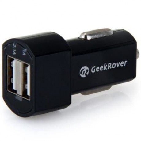GEEKROVER DUAL USB OUTPUT MINI CAR CHARGER ADAPTER FOR IPHONE IPAD IPOD SMARTPHONES TABLET