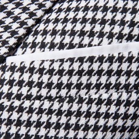 FLAP POCKETS HOUNDSTOOTH CASUAL BLAZER (BLACK WHITE)