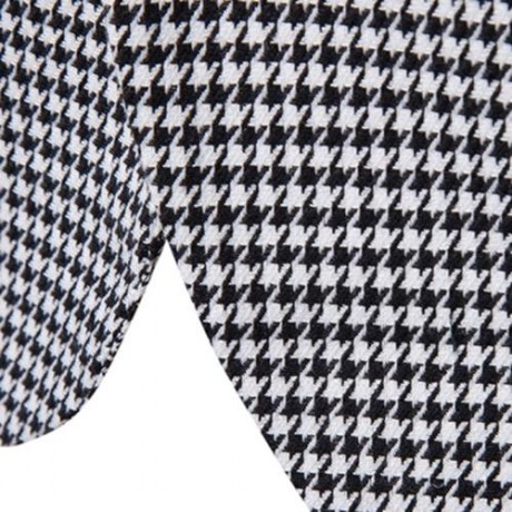 FLAP POCKETS HOUNDSTOOTH CASUAL BLAZER (BLACK WHITE)