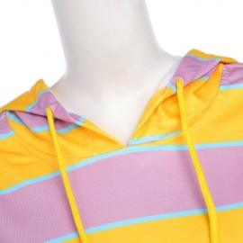 TRENDY HOODED LONG SLEEVE STRIPED WOMEN SHORT HOODIE (YELLOW)
