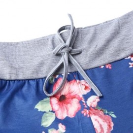 TRENDY ELASTIC WAIST FLORAL PRINT WOMEN PANTS (LIGHT BLUE)