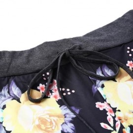 STYLISH MID WAIST FLORAL PRINT WIDE-LEG POCKET WOMEN PANTS (BLACK)
