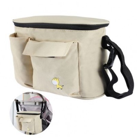 Multi-functional Baby Stroller Storage Mummy Bag (BEIGE)