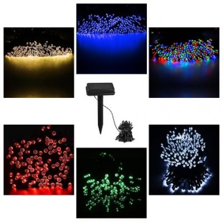 Solar Powered 12M 100 LEDs Light Strip (RED)