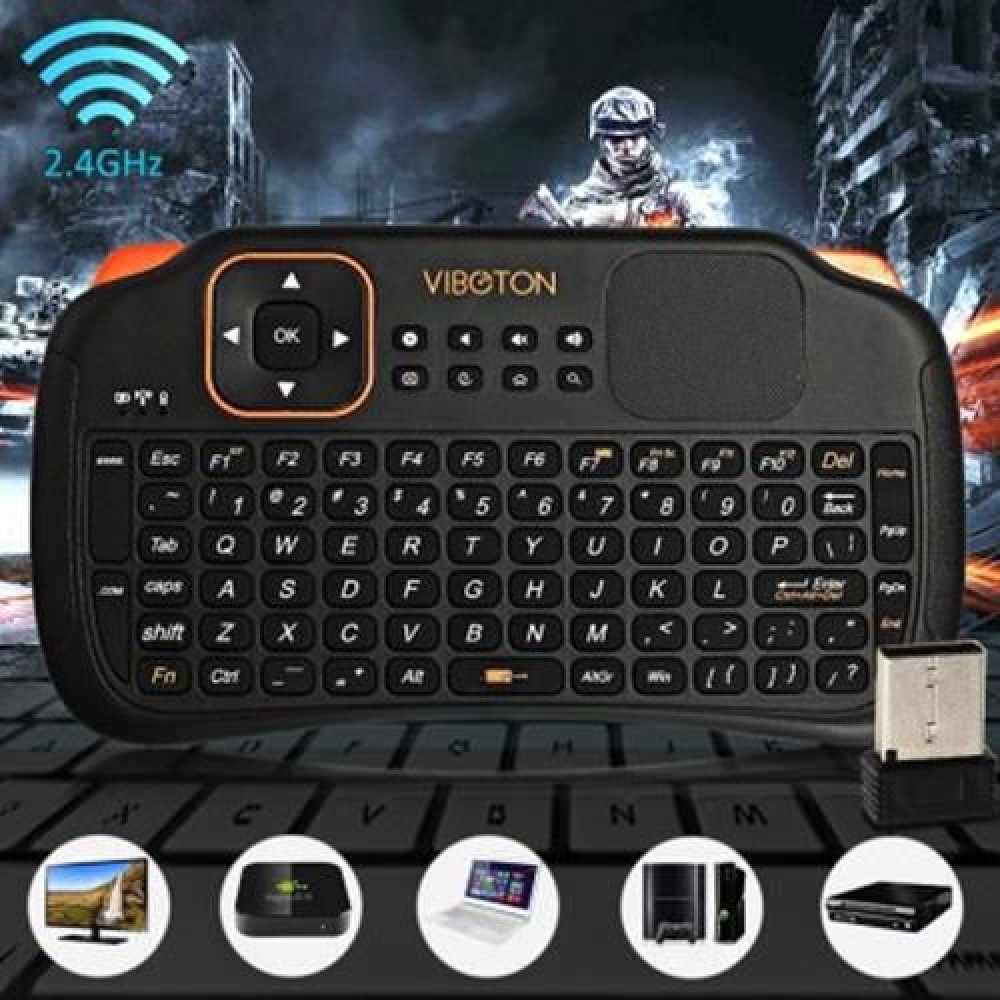 VIBOTON S1 ALL-IN-ONE 2.4G WIRELESS KEYBOARD AIR MOUSE REMOTE CONTROLLER WITH TOUCHPAD FOR
