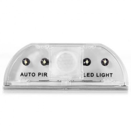 L0403 SLEEK IR MOTION SENSOR AUTO PIR 4 LEDS LIGHT (SILVER)