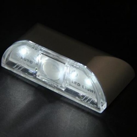 L0403 SLEEK IR MOTION SENSOR AUTO PIR 4 LEDS LIGHT (SILVER)
