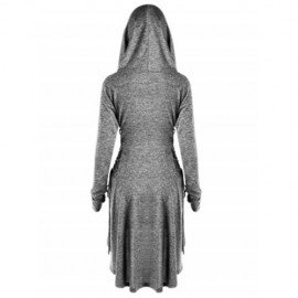 PLUS SIZE LACE UP DIP HEM HOODIE (HEATHER GRAY)